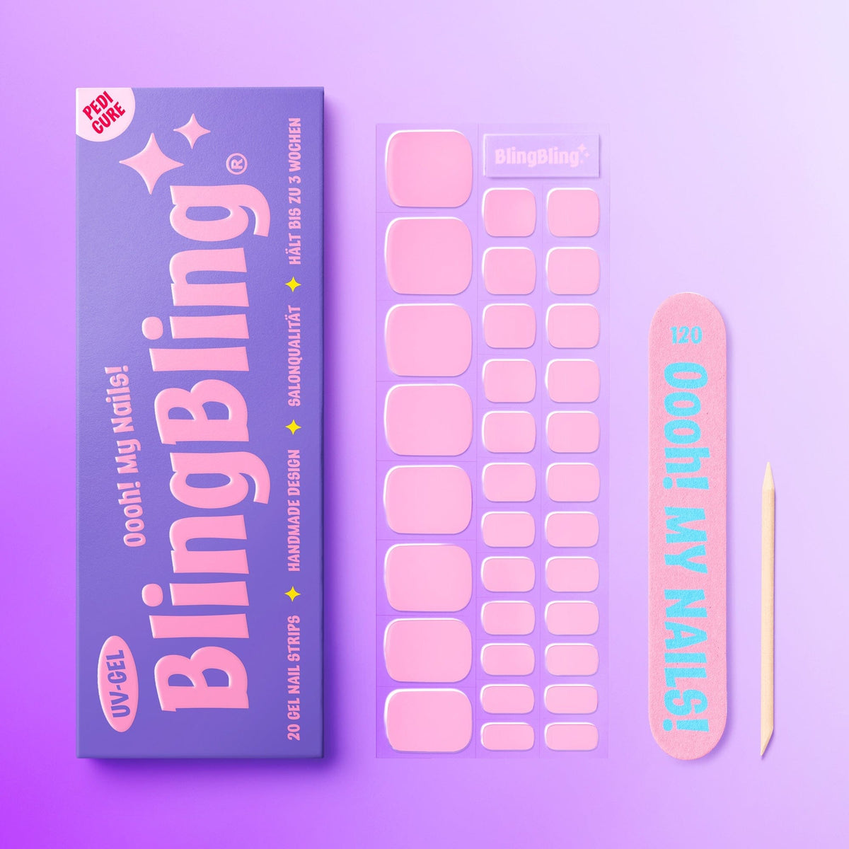 BlingBling® PEDICURE Gel Nail Strips ★ No.18 - Sophia - Pedicure