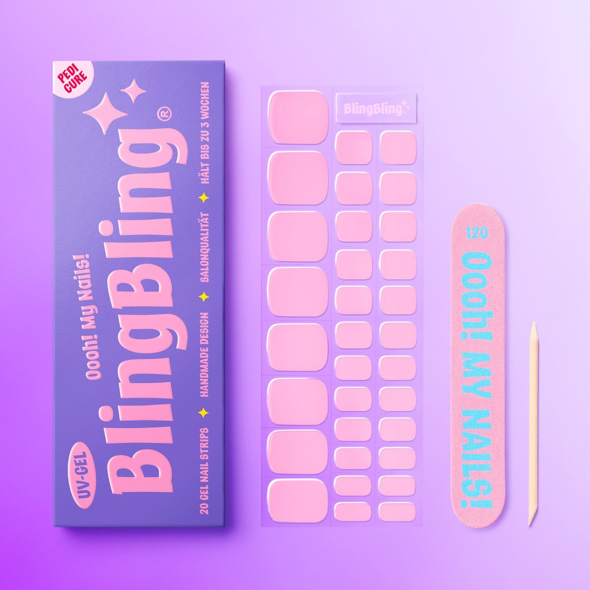 BlingBling® PEDICURE Gel Nail Strips ★ No.18 - Sophia - Pedicure