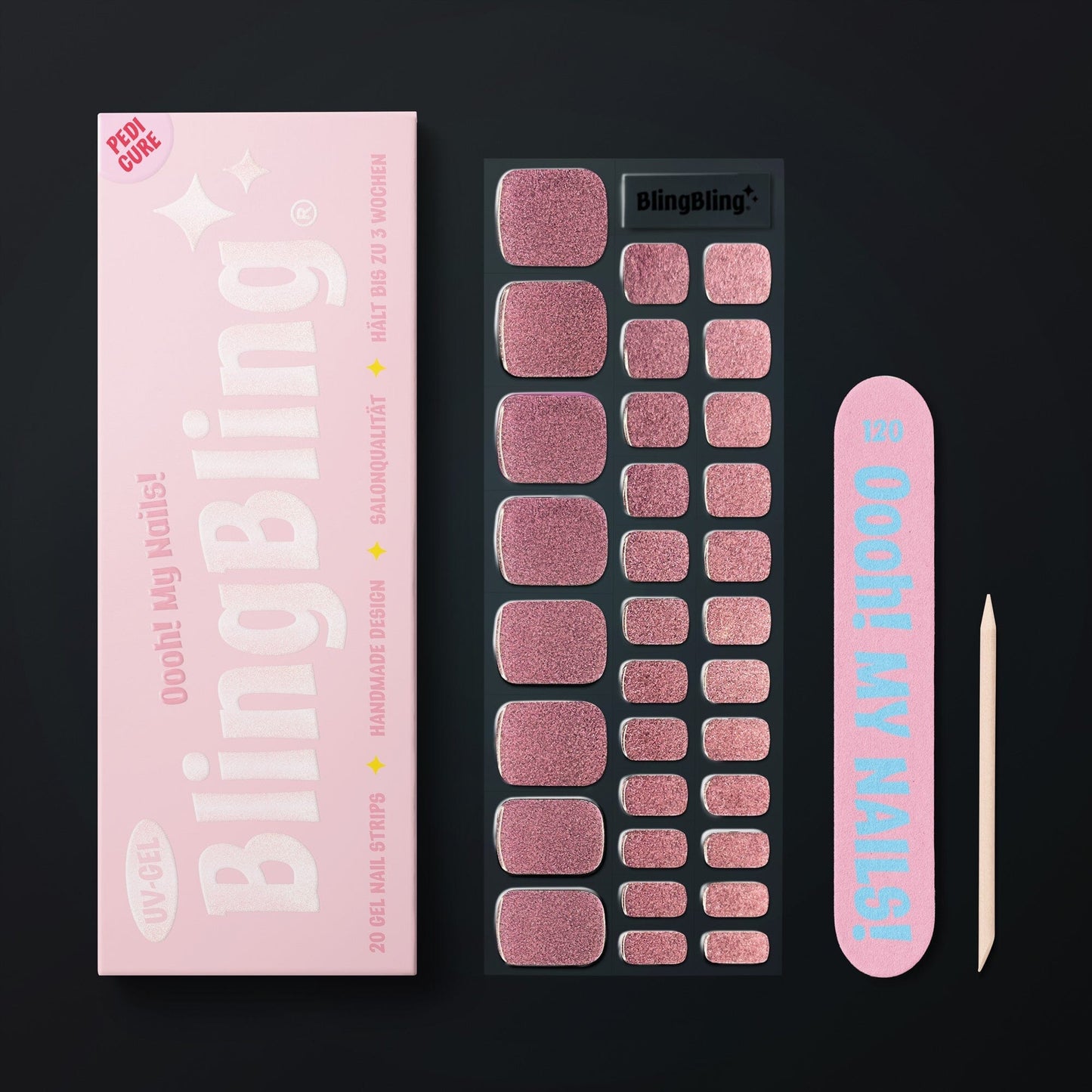 BlingBling® PEDICURE Gel Nail Strips ★ No.21 - Fleur - Pedicure