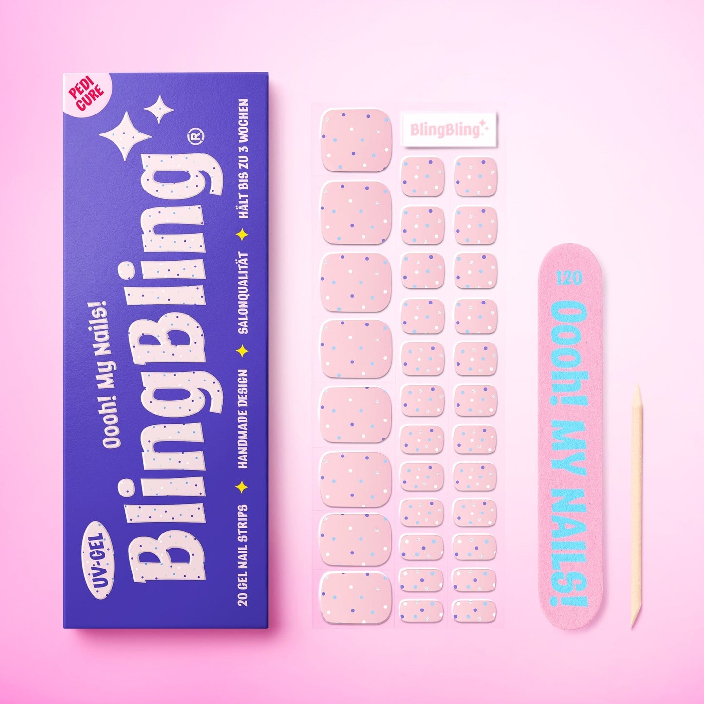 BlingBling® PEDICURE Gel Nail Strips ★ No.41 - Hanni - Pedicure