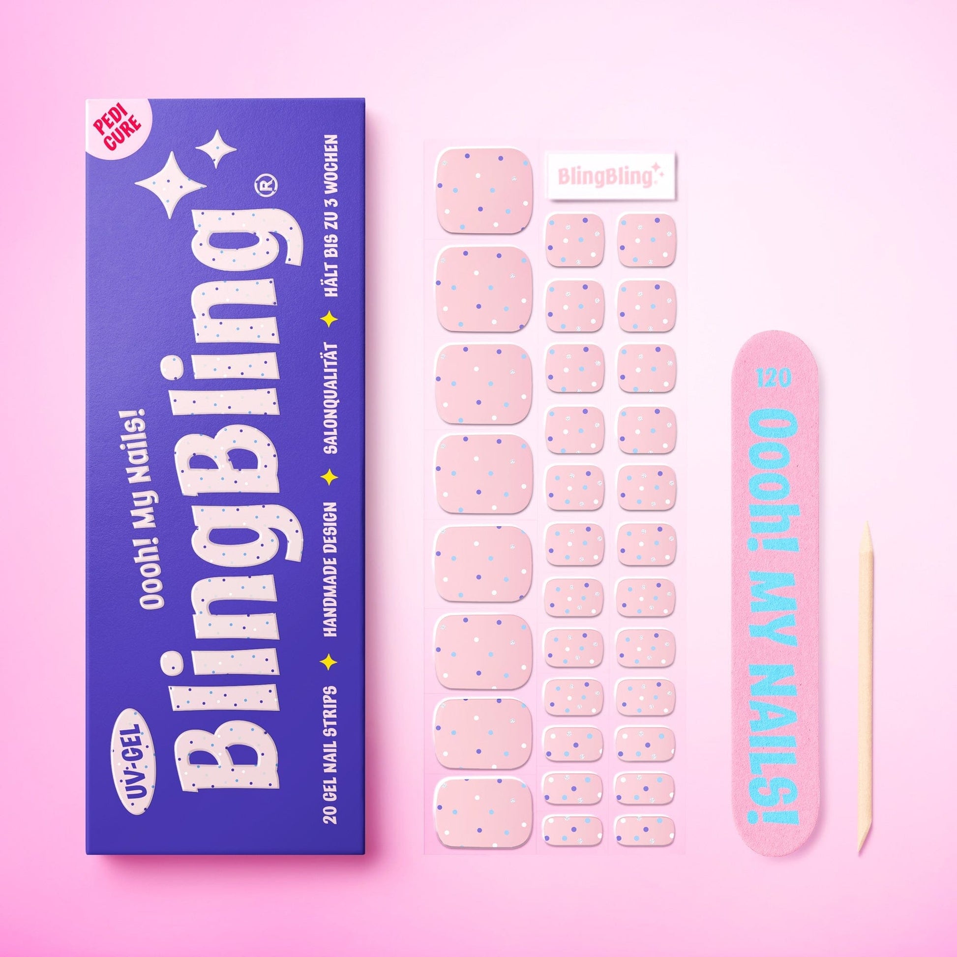 BlingBling® PEDICURE Gel Nail Strips ★ No.41 - Hanni - Pedicure
