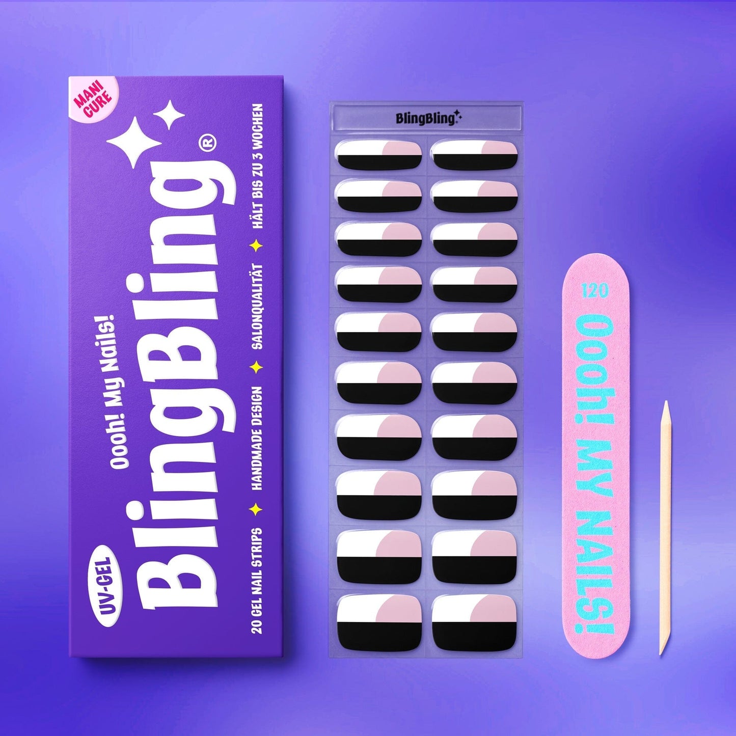 BlingBling® Manicure Gel Nail Strips ★ No.61 - Violet - Manicure