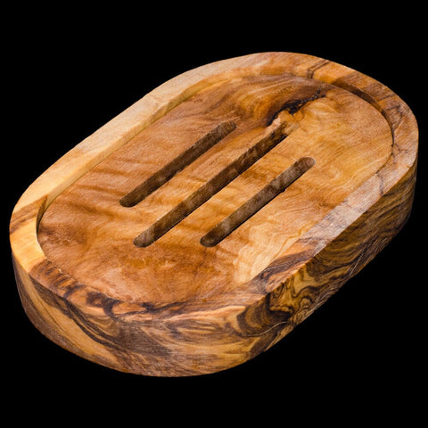Blumenmaedchen ABLAGE NATUR Olivenholz oval mit Einsatz